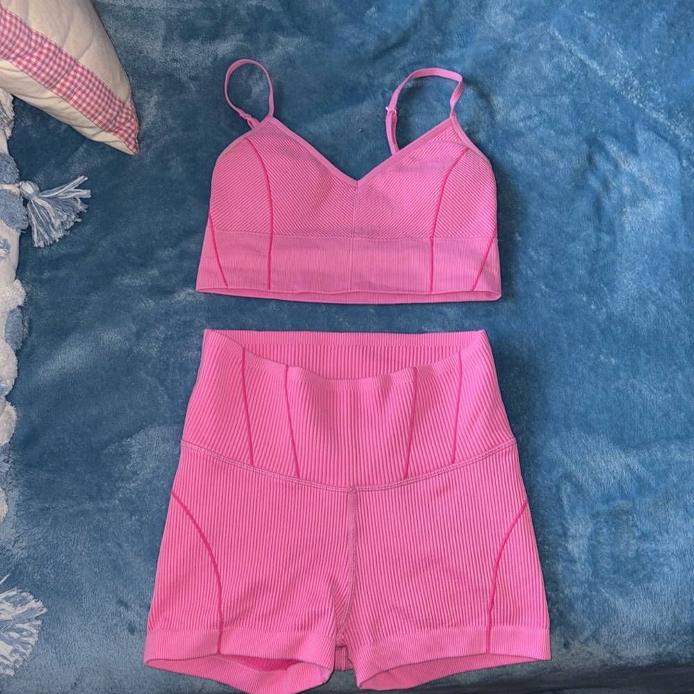 XS offline pink workout set